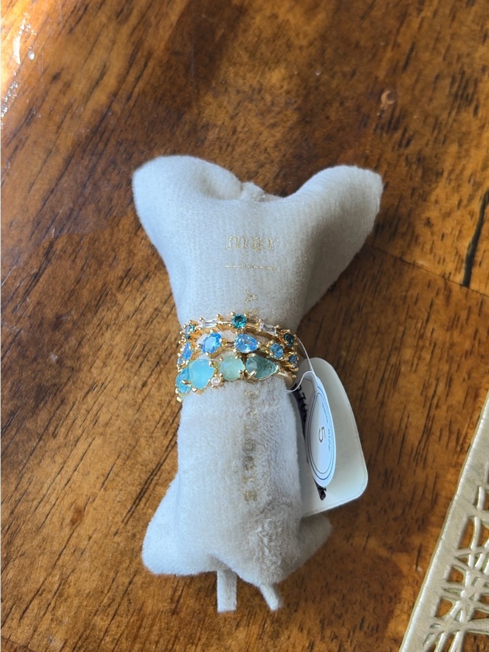 Anthropologie March Birthstone Stacking Ring Set | Size 5 | NWT | MSRP $58